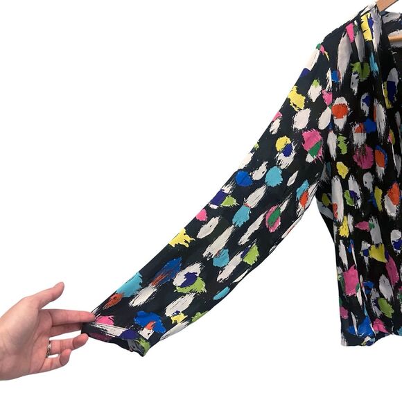 Vintage Liz Claiborne Wrap Front Long Sleeve Top Multi-Color, Women's Size Large - Picture 5 of 10